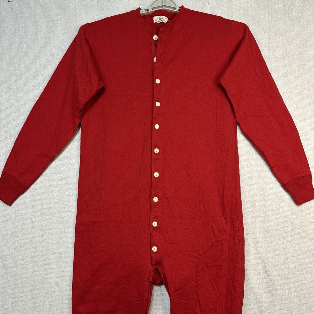 Vintage J Crew Union Suit Men's Small One Piece Pajamas Butt Flap Long John's